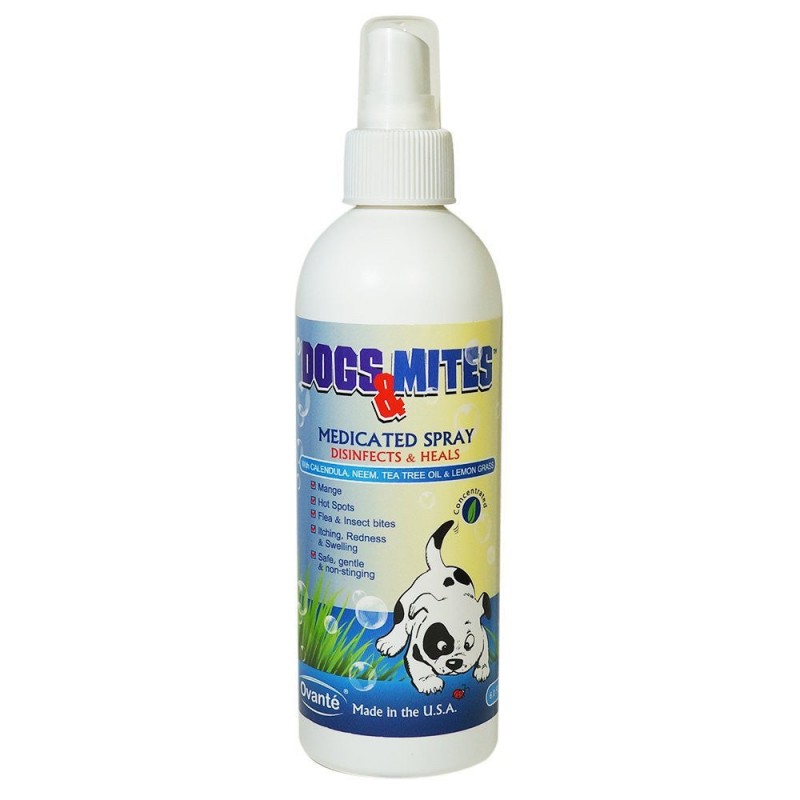 Dogs n Mites Demodectic Sarcoptic Mange Spray for Hot Spots Wound Care