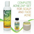 Acne Zap Kit for Face and Head Acne, Ovante Best Acne Kit with Over The Counter Products For Treatment of Scalp and Face Acne. Shampoo, Drying Lotion & Face Cream.
